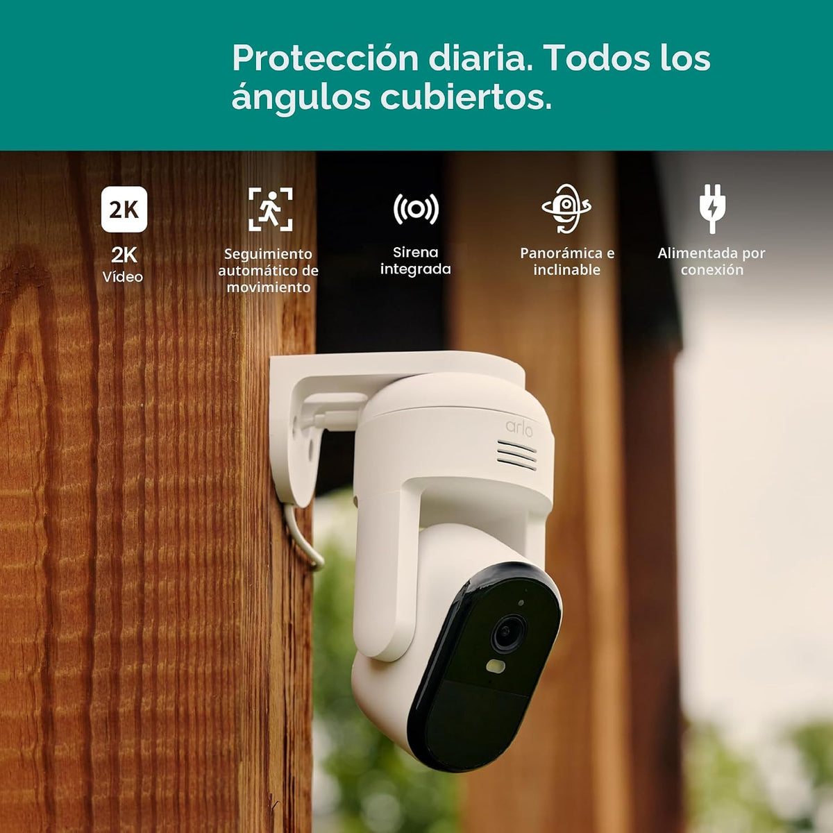 Cámara de seguridad Arlo Essential Pan Tilt de 2K + 6 meses de plan...