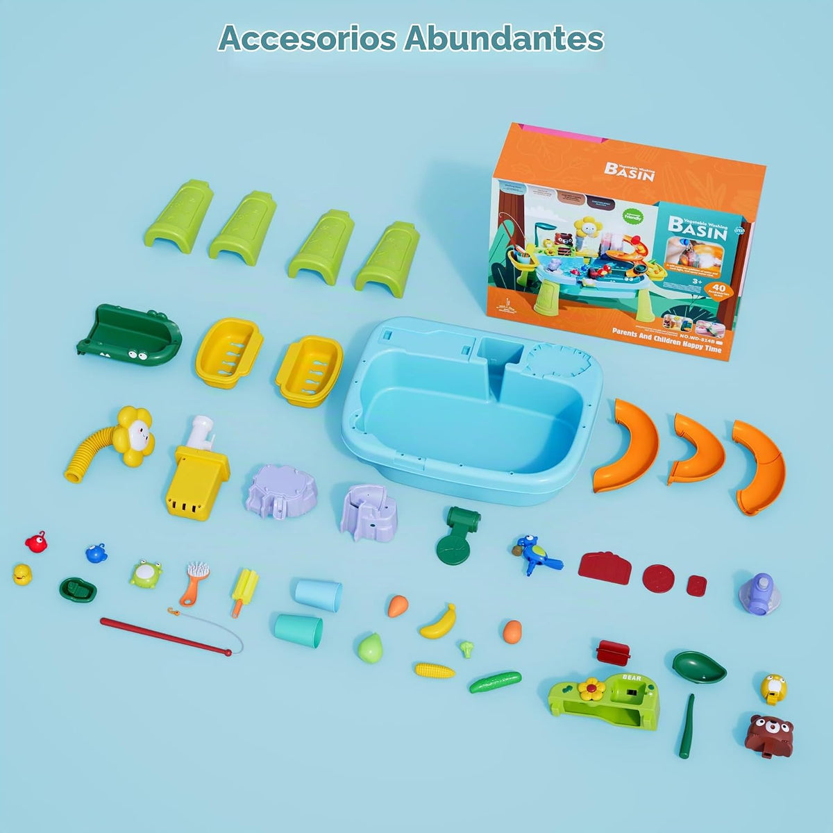 Juguetes de mesa de arena y agua para niños pequeños, fregadero de...