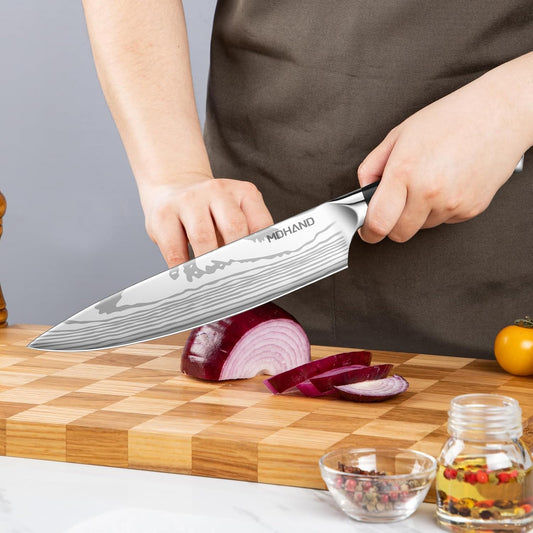 MDHAND Juego de cuchillos de chef profesional de 18 piezas con bols...