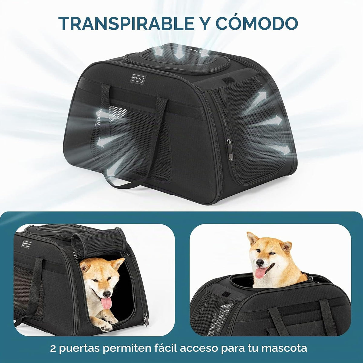 PETSFIT Transportador Extra Grande para Mascotas con Ruedas - Trans...
