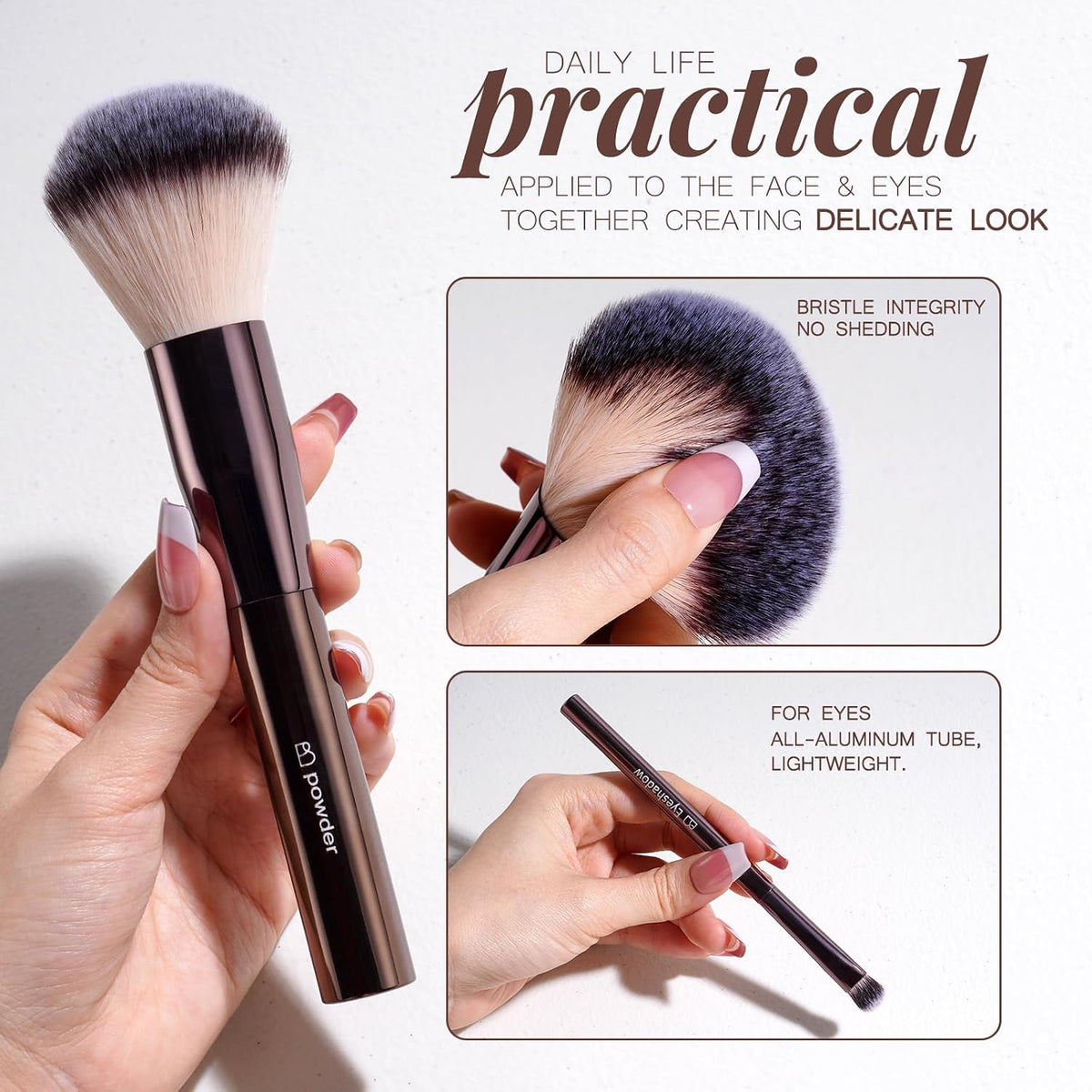 BS-MALL Brocha de maquillaje profesional con estuche de viaje, incl...