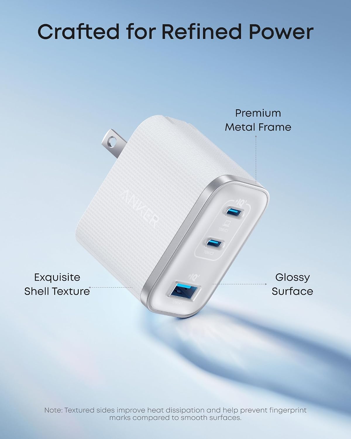 Anker Cargador rápido Nano 70W Max de 3 puertos USB C, cargador tip...