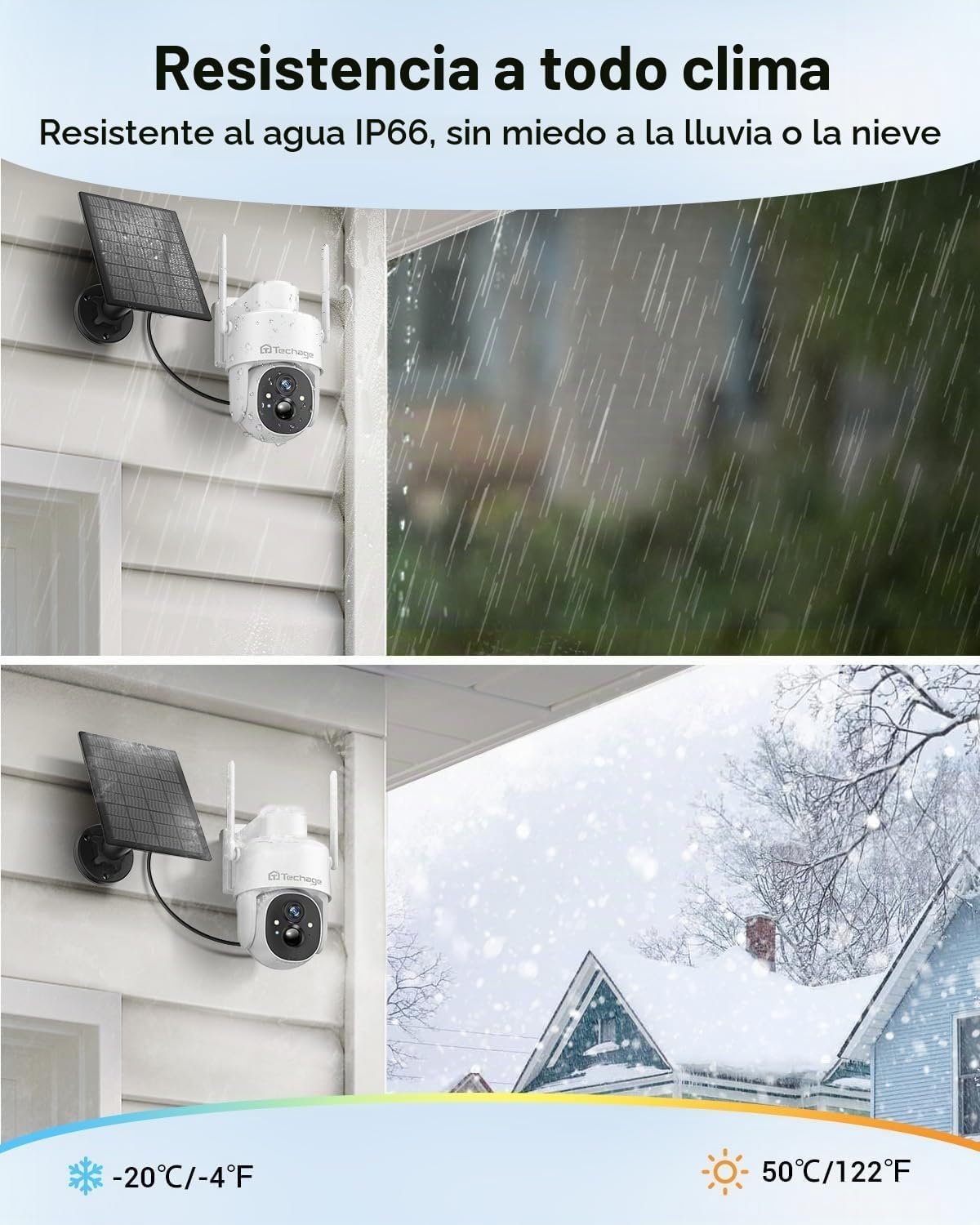 Cámaras de seguridad solares inalámbricas al aire libre, cámaras de...