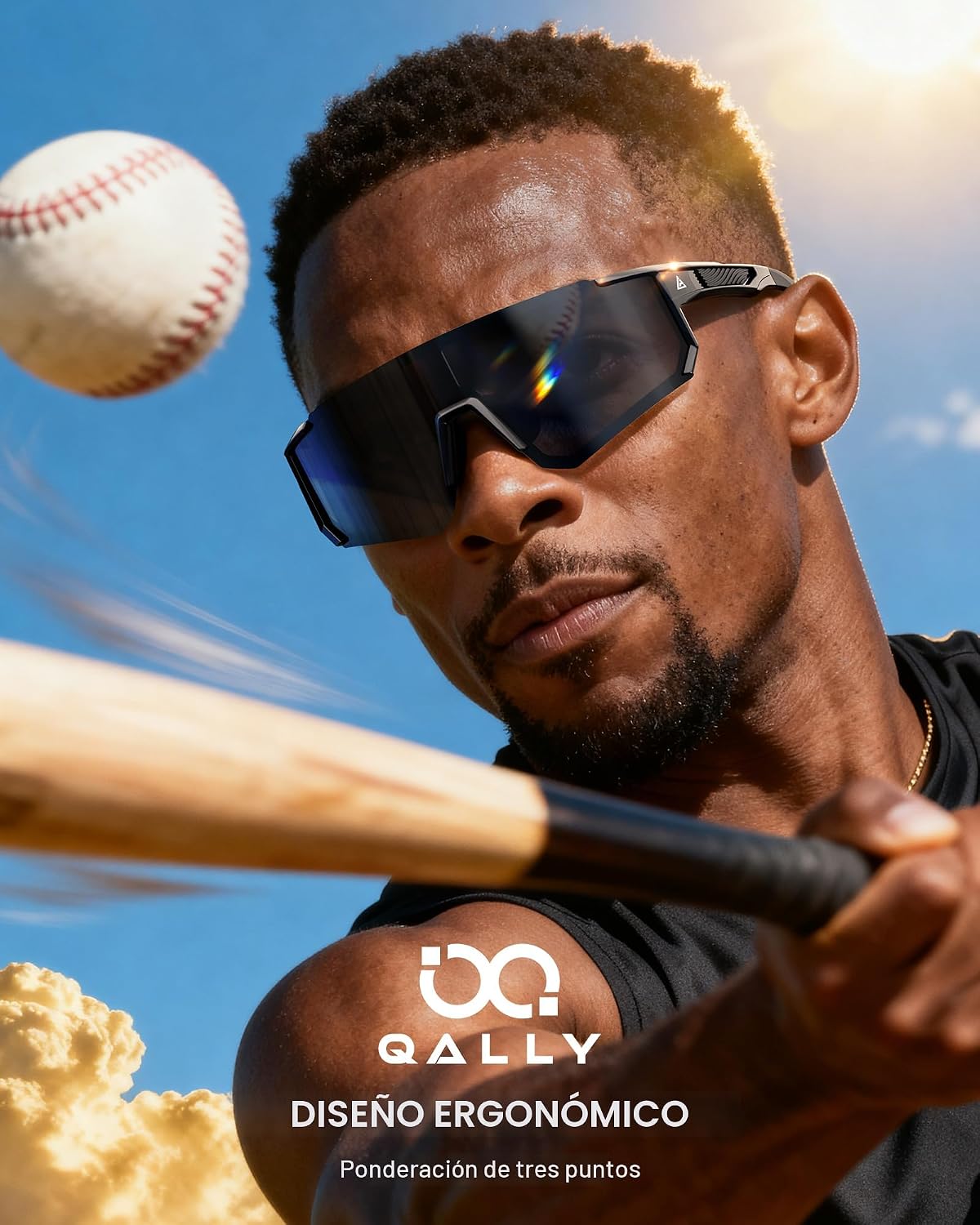 QALLY Gafas de sol deportivas polarizadas para hombres y mujeres, p...