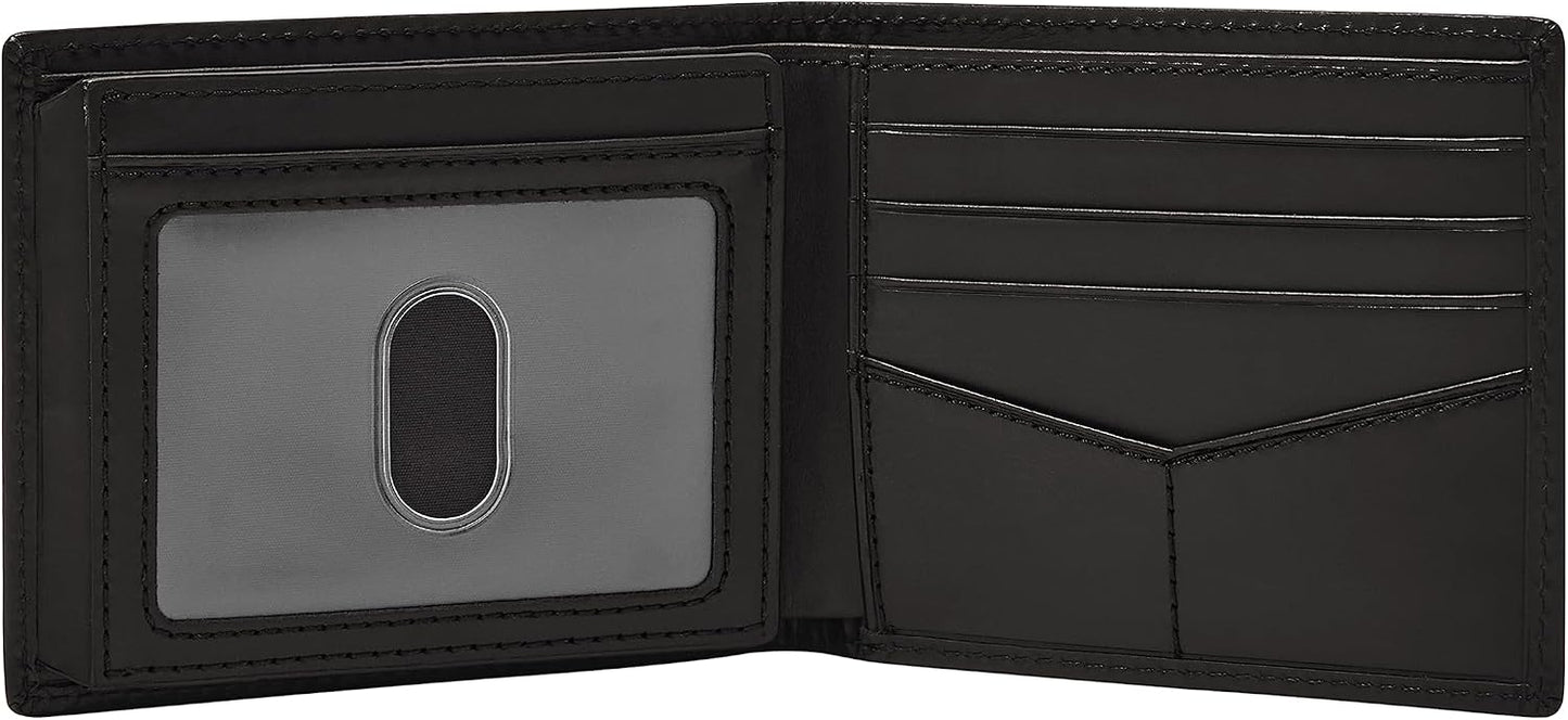 Fossil Derrick - Cartera de piel con bloqueo RFID, plegable con ide...