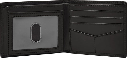 Fossil Derrick - Cartera de piel con bloqueo RFID, plegable con ide...
