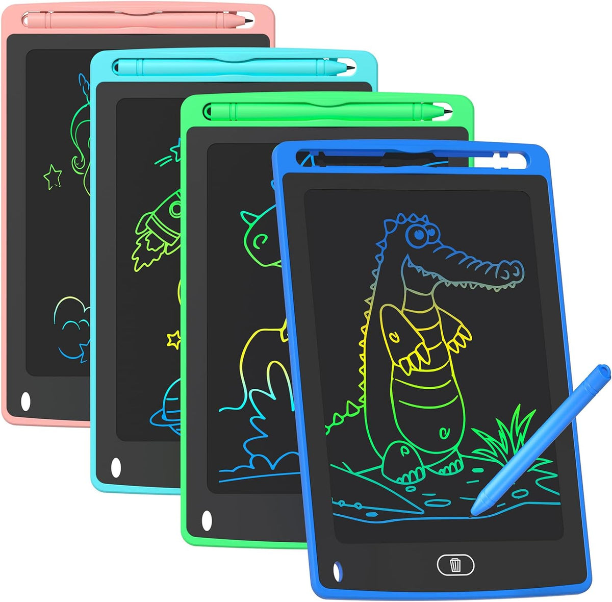 Paquete de 4 tabletas de escritura LCD para niños, tableta de dibuj...