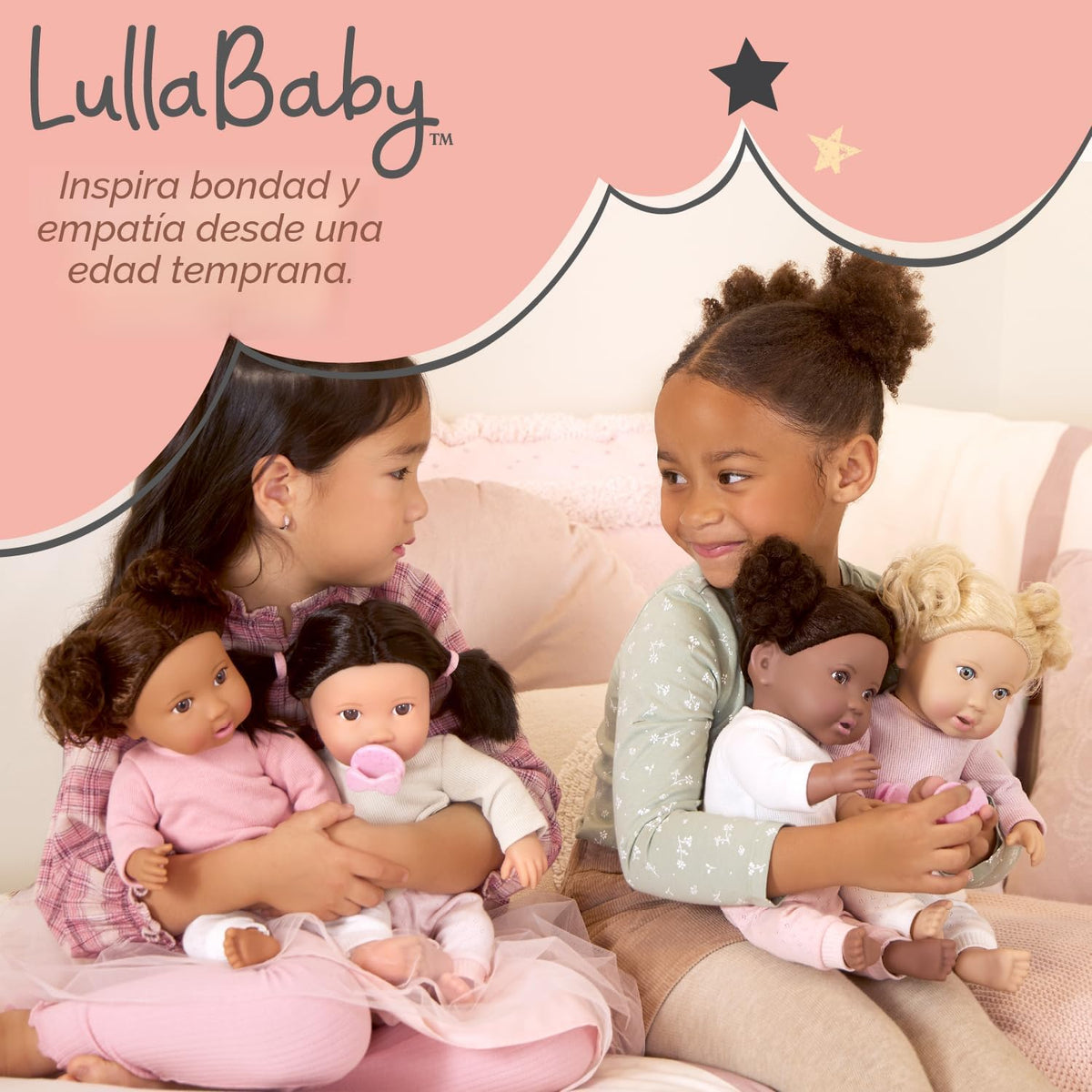 LullaBaby Juego de guardería de muñecas con cochecito, corralito y...
