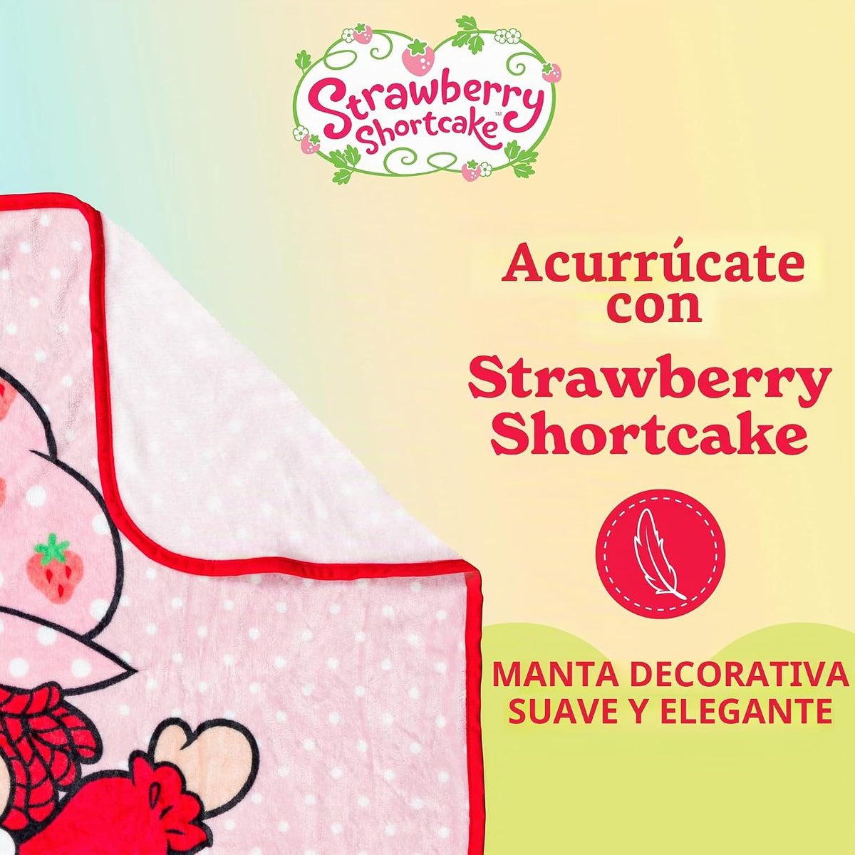 Manta de forro polar Silver Buffalo Strawberry Shortcake en bicicle...
