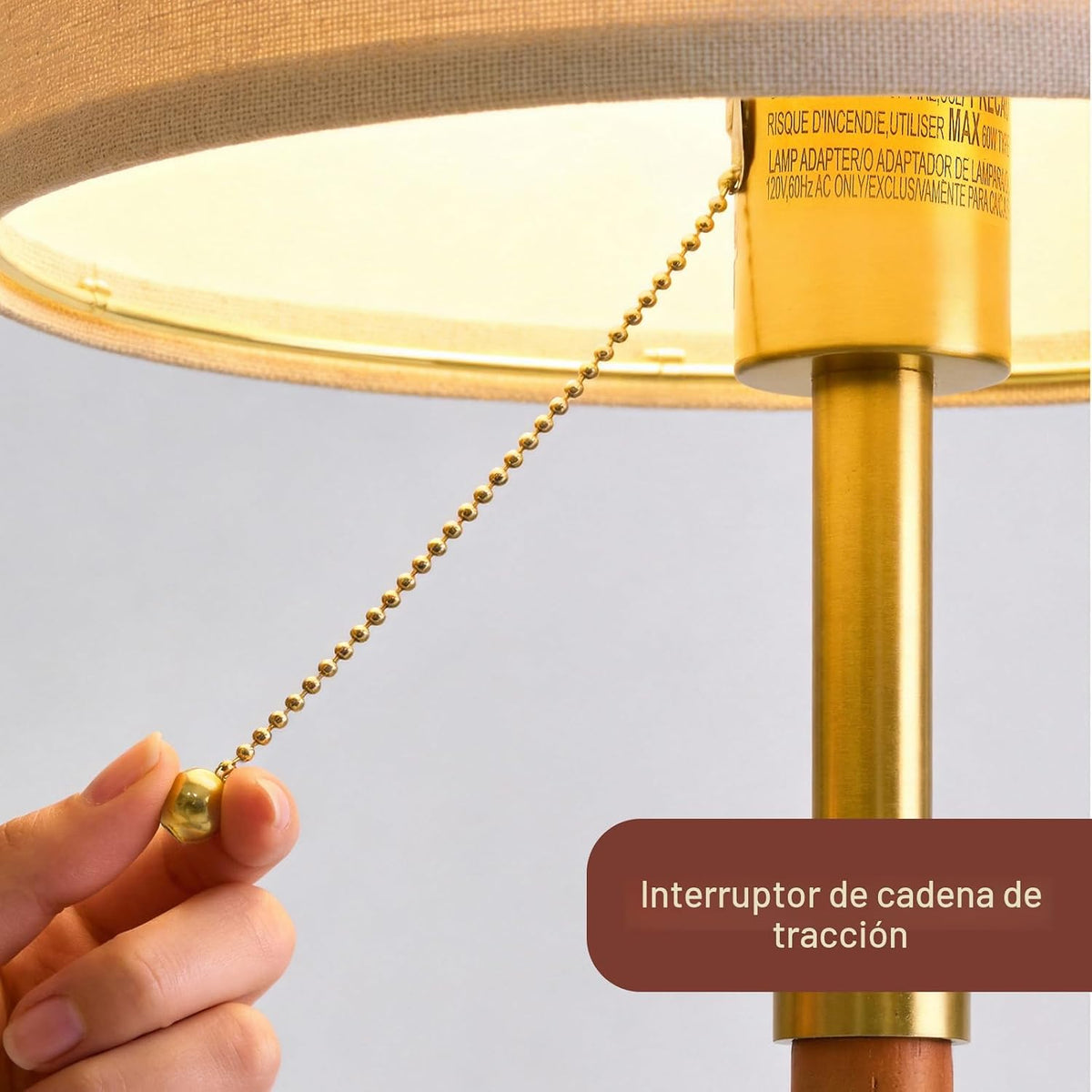 Lámparas de mesa de madera de 22 pulgadas, lámpara moderna de media...
