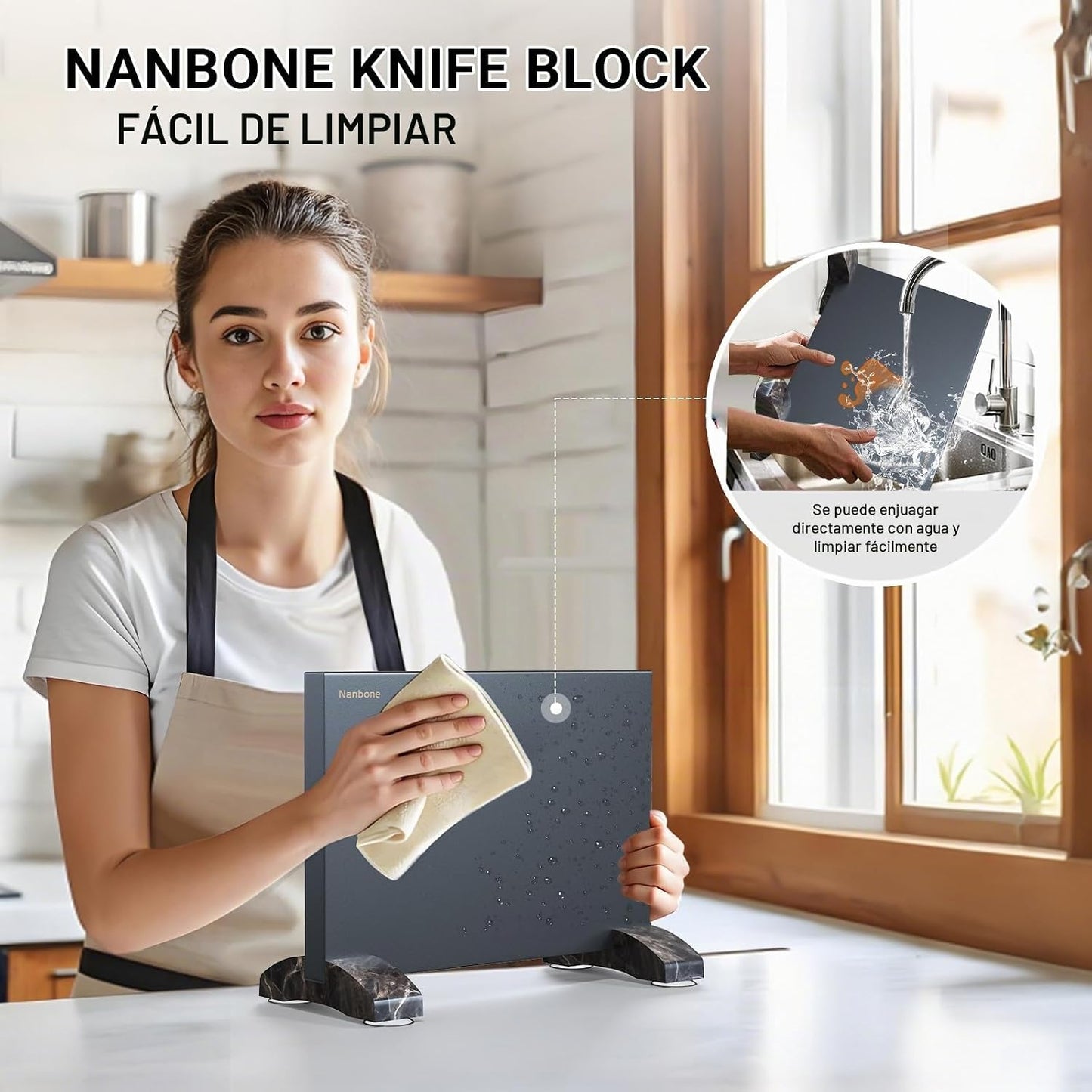 Nanbone Bloque Magnético para Cuchillos Sin Cuchillos, Soporte Magn...