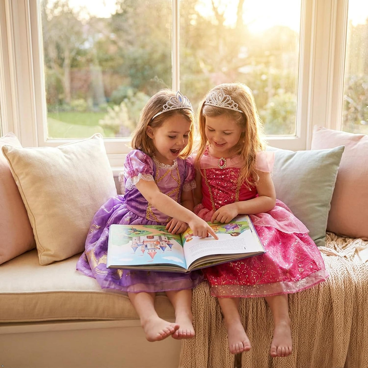 Meland Vestido de Princesa para niñas de 3 a 8 años, 4 Trajes de Pr...