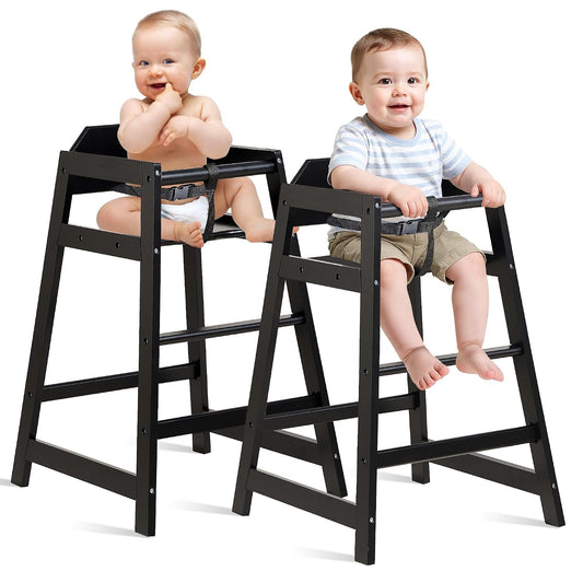 Neoflavie - Juego de 2 sillas altas de madera para restaurante para...