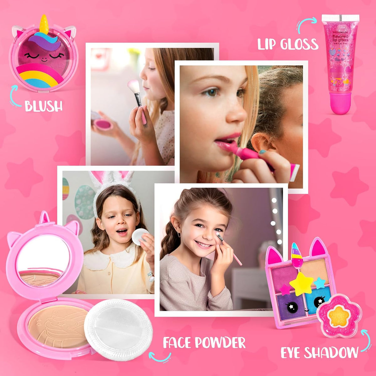 ULOVEME Kit de Maquillaje Real para Niñas - Real, No Tóxico, Juguet...