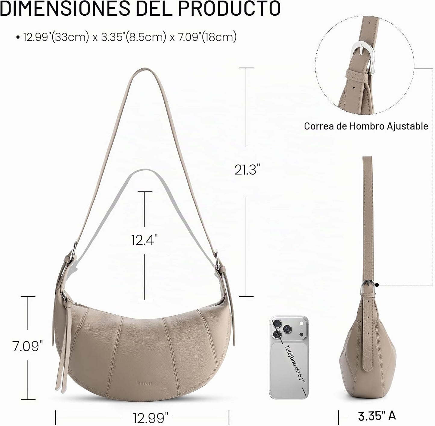 befen Bolsos cruzados de cuero genuino para mujer con bloqueo Rfid,...
