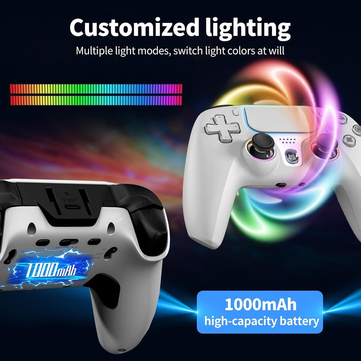 Controlador inalámbrico NBCP para PS5\/Pro\/Slim\/PC, joystick y di...