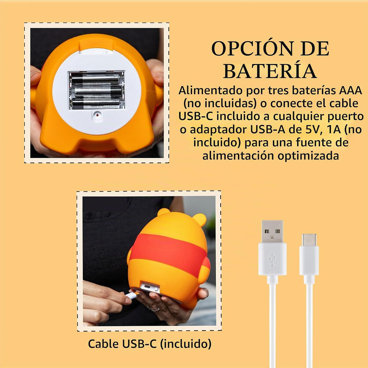 Disney Winnie el Oso Pooh Luz de Apretar, Luz Nocturna para Niños,...