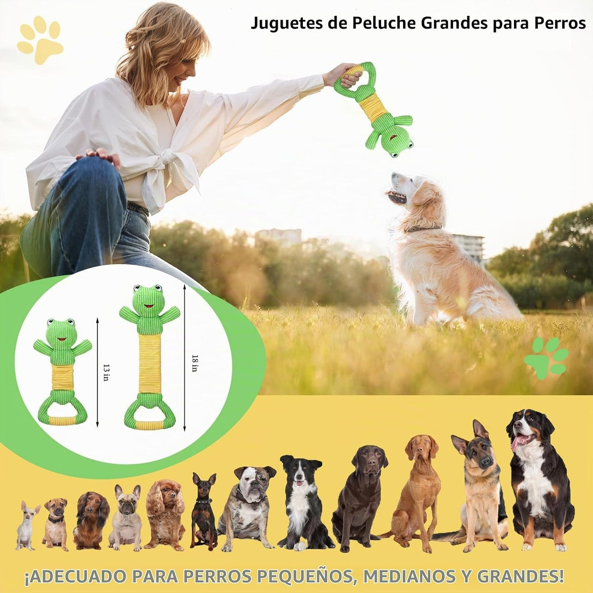 Letsmeet Juguetes para Perros con Sonido de Peluche Durader@s con P...