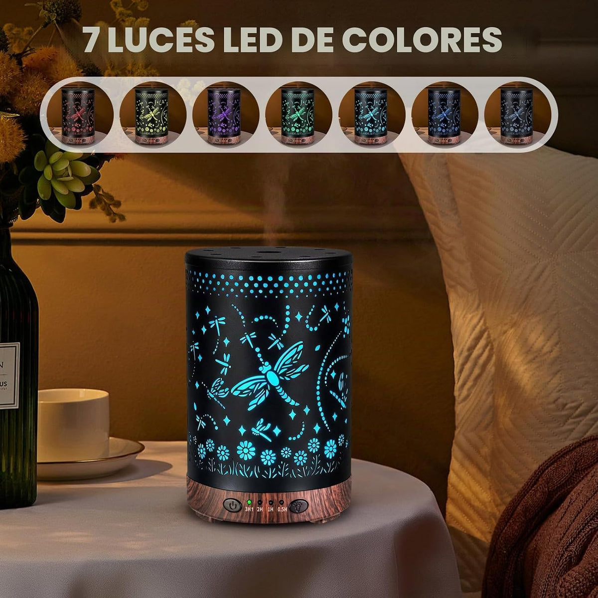 JOYOLO Difusor de aceite esencial de metal de 4.2 onzas líquidas de...