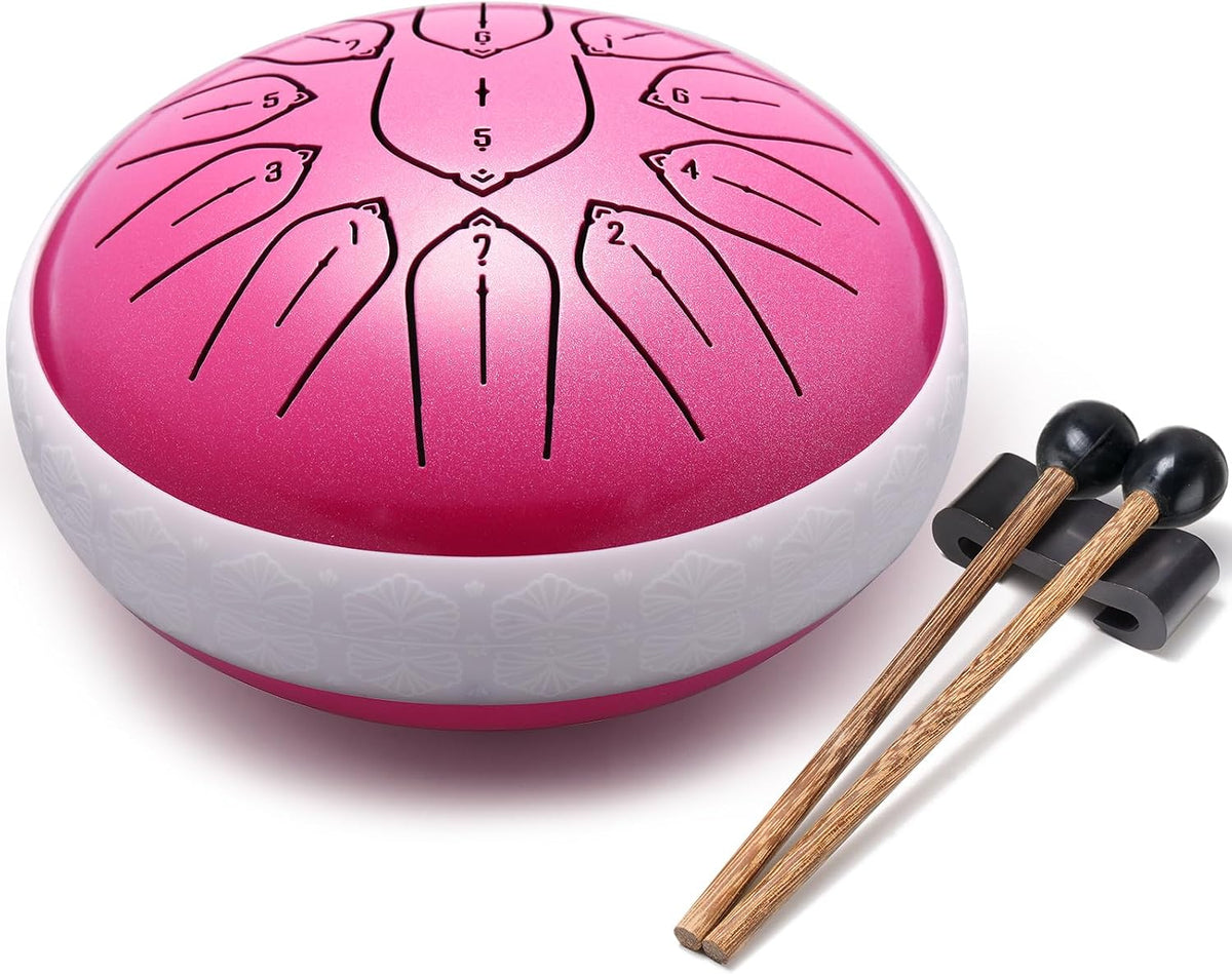 PUJONI Tambor de lengua de acero, instrumentos de percusión de 11 n...