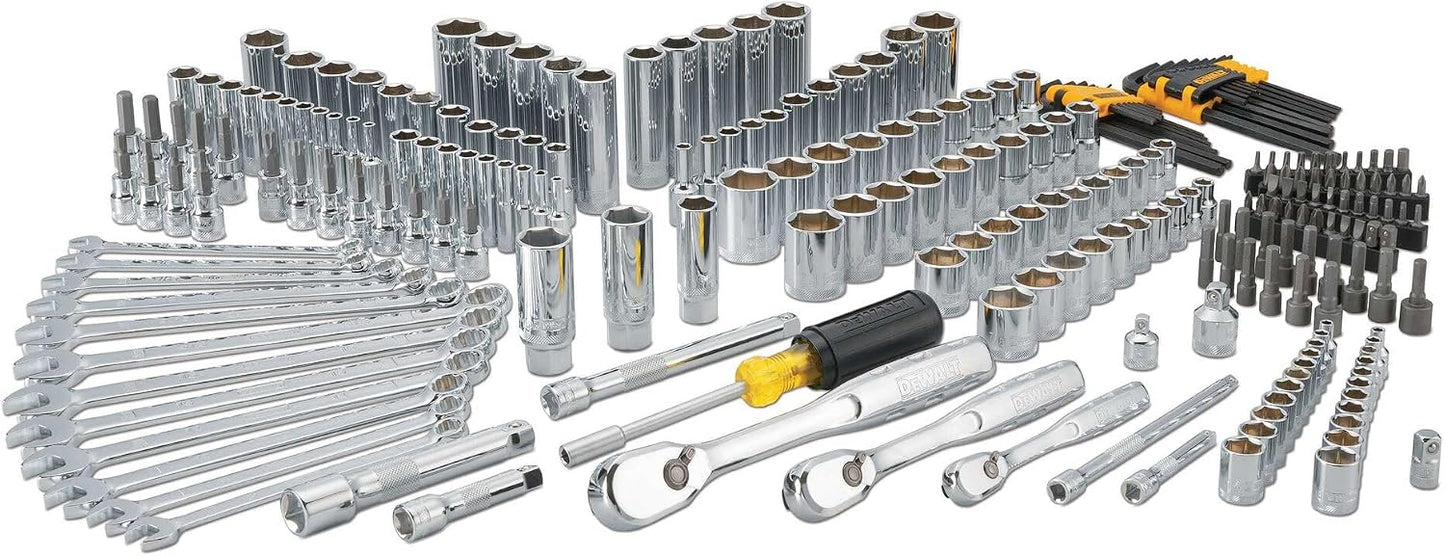DEWALT Juego de herramientas mecánicas, 247 piezas, 1\/4 pulgadas,...