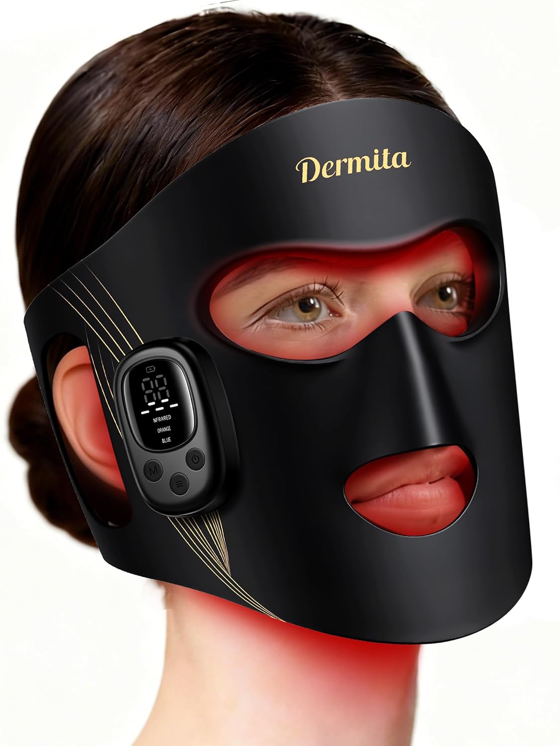 Terapia de luz roja inalámbrica para la cara con 400 LED, terapia d...