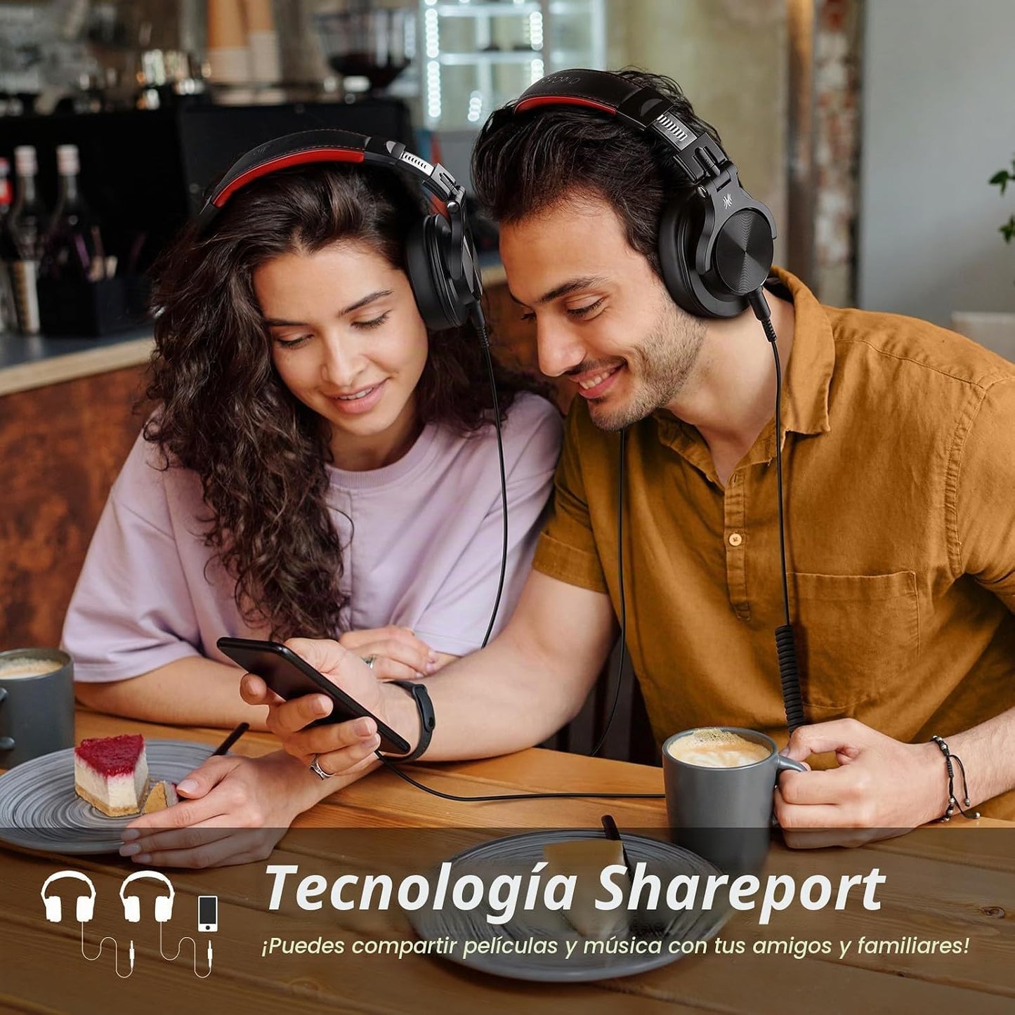 OneOdio A70 Auriculares Bluetooth de alta resolución con orejeras,...