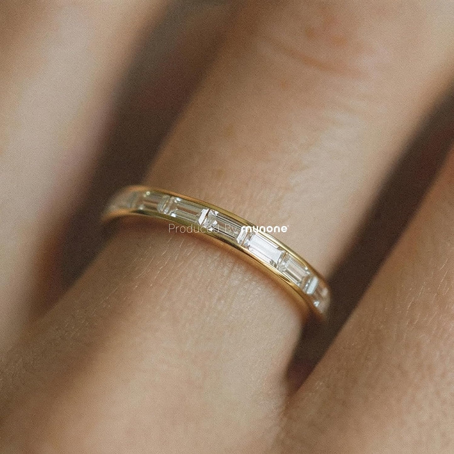 munone Anillos de boda de eternidad con circonita cúbica de corte e...