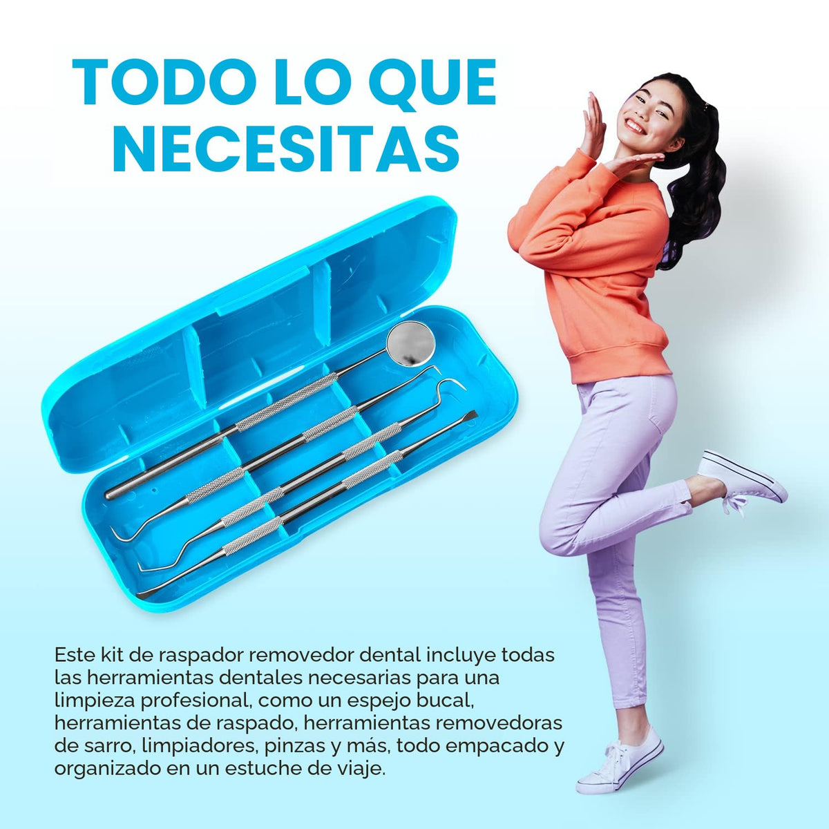 Kit de higiene dental: set de remoción de placa y sarro - raspador...