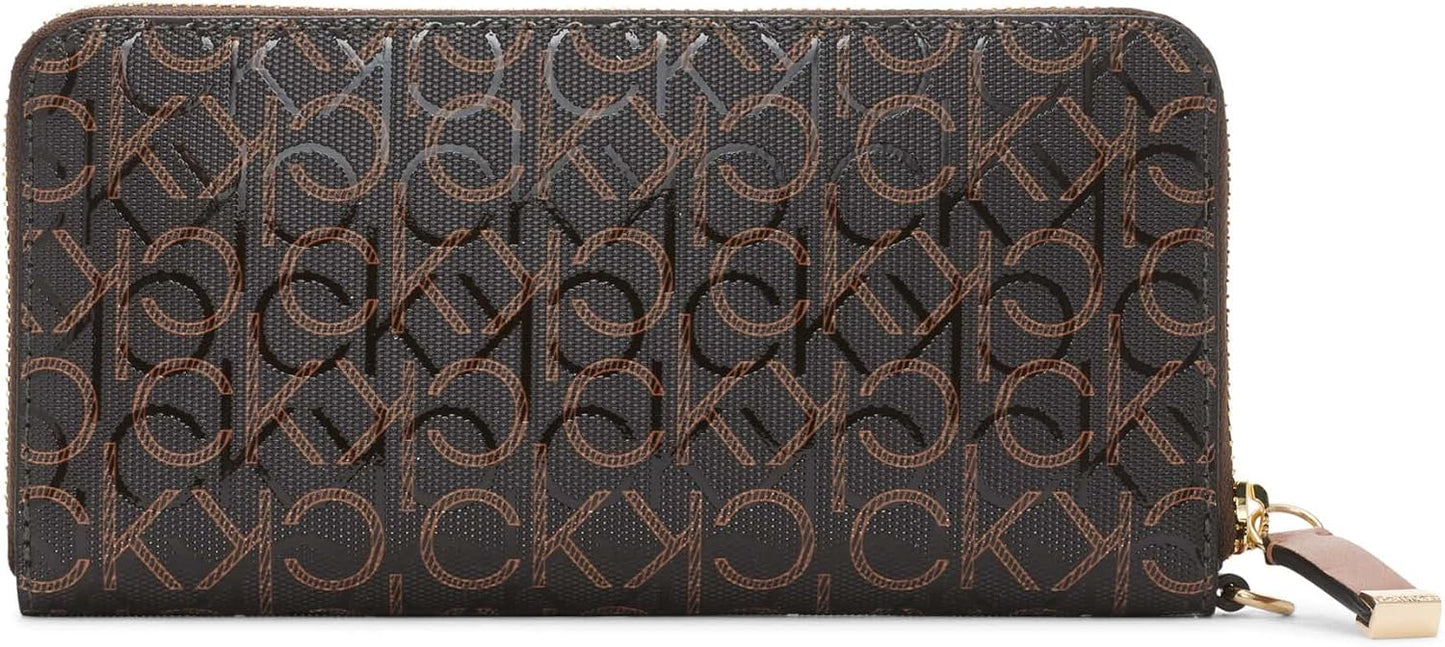 Calvin Klein Bolso tipo cartera Saffiano con cremallera alrededor p...