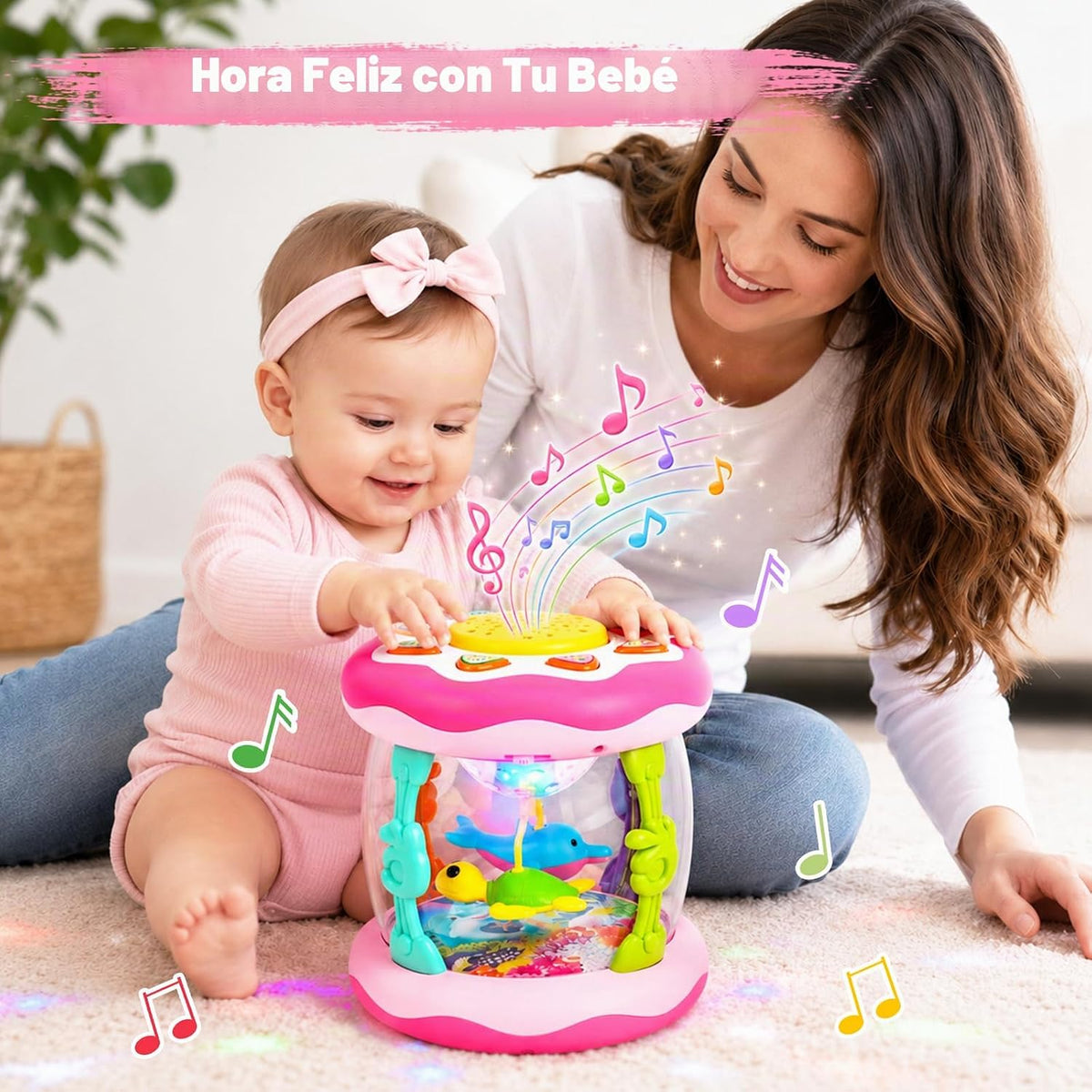 Juguetes para niñas de 0 a 6 meses: Proyector giratorio oceánico, j...