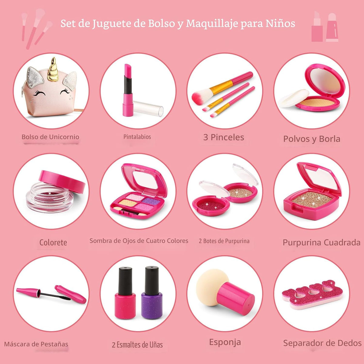 Kit de maquillaje de simulación para regalo de niña de 3, 4, 5 años...