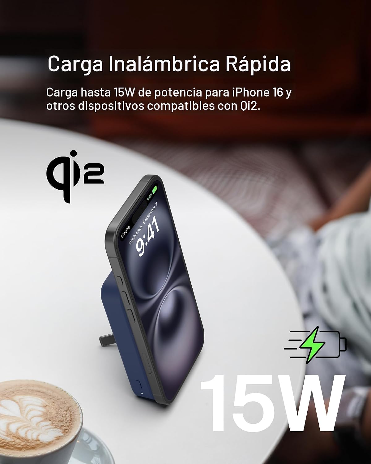 Belkin Cargador portátil, banco de energía inalámbrico de 15 W 1000...