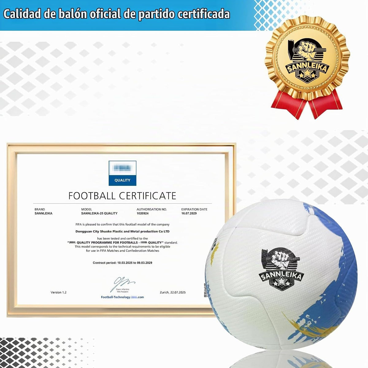 SANNLEIKA Storm Series - Pelota de fútbol profesional para principi...