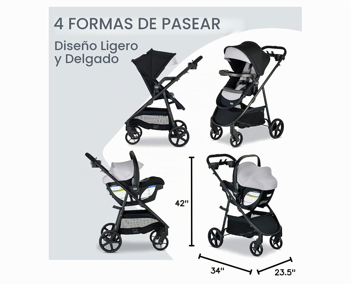 Britax Willow Brook S+ Sistema de viaje para bebé, combinación de s...