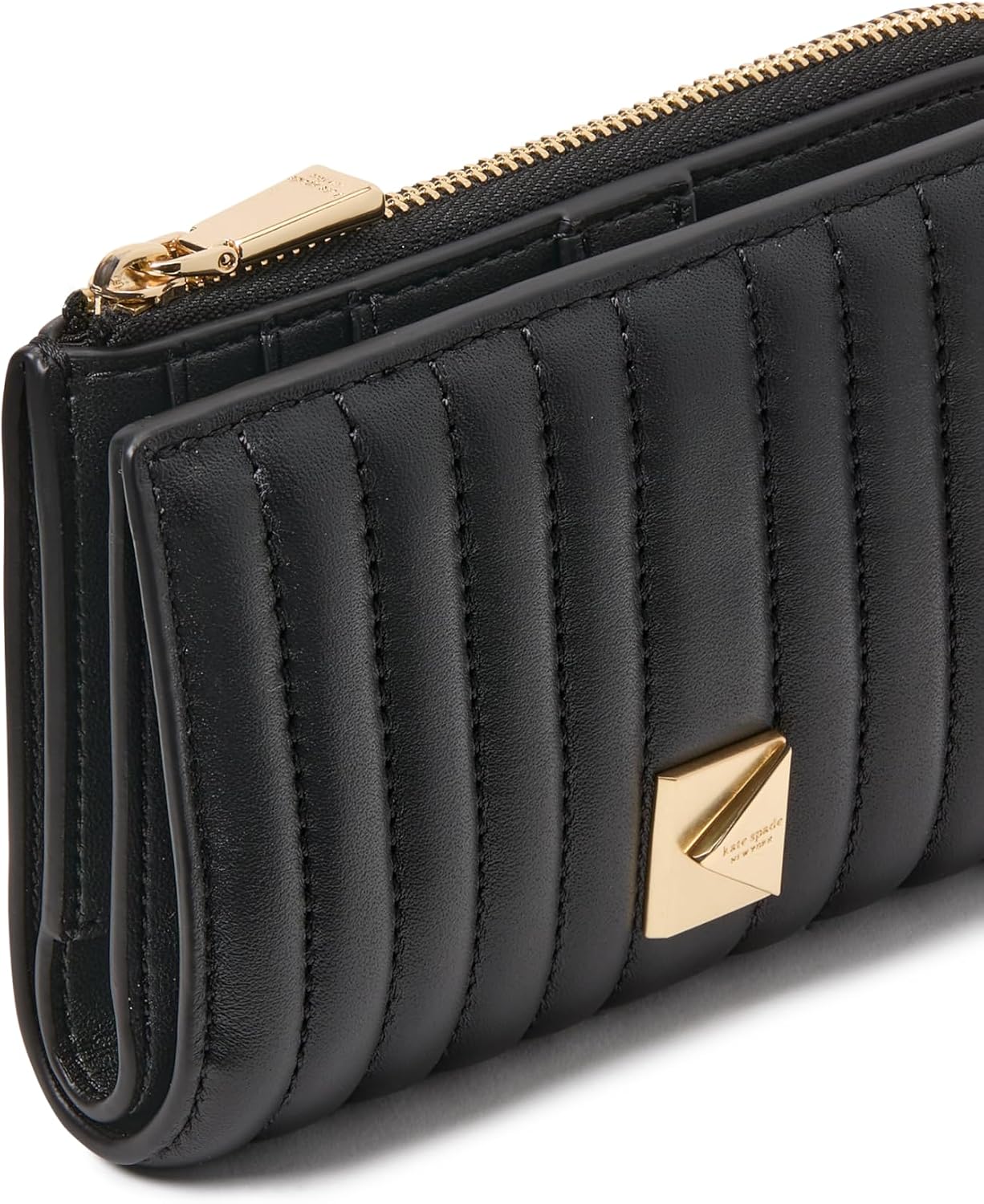 kate spade new york Cartera pequeña compacta de cuero con guijarros...