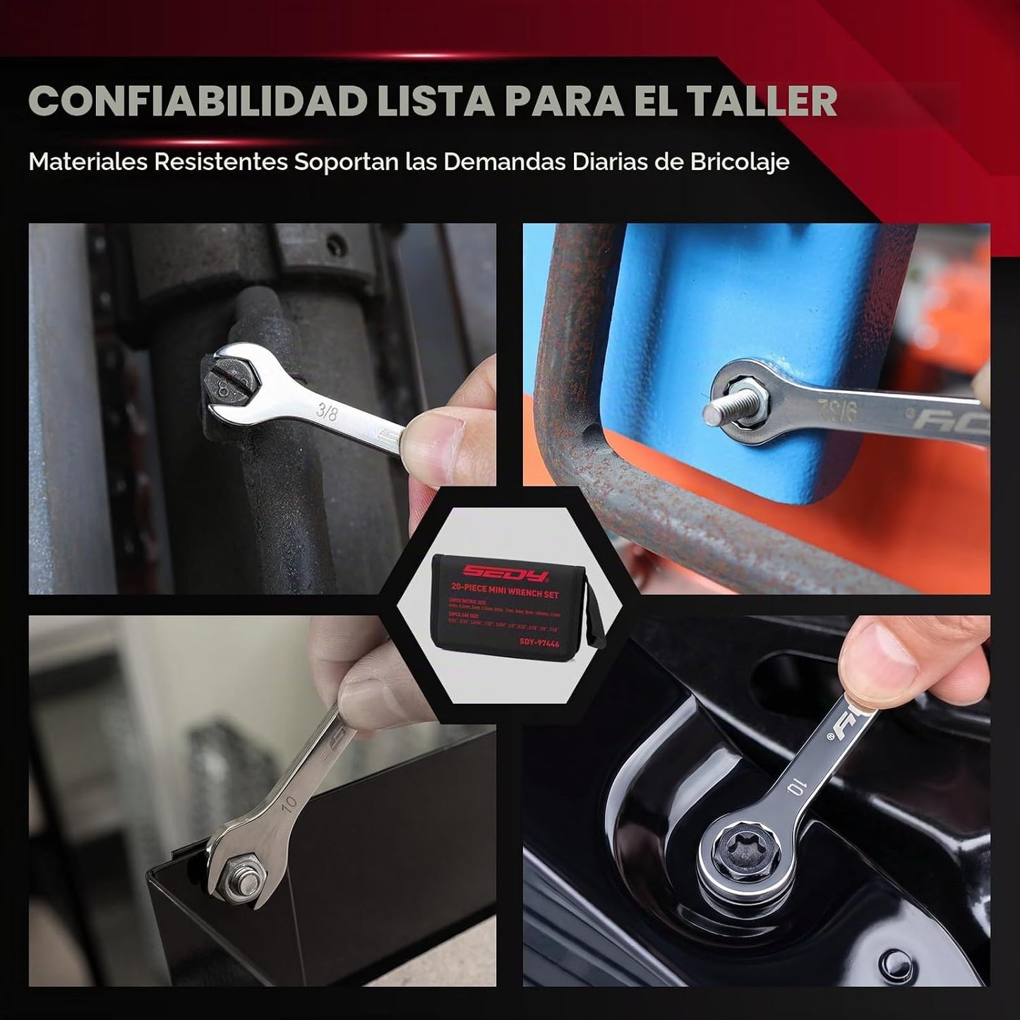 Juego de llaves Midget de alta calidad, juego de 22 llaves combinad...