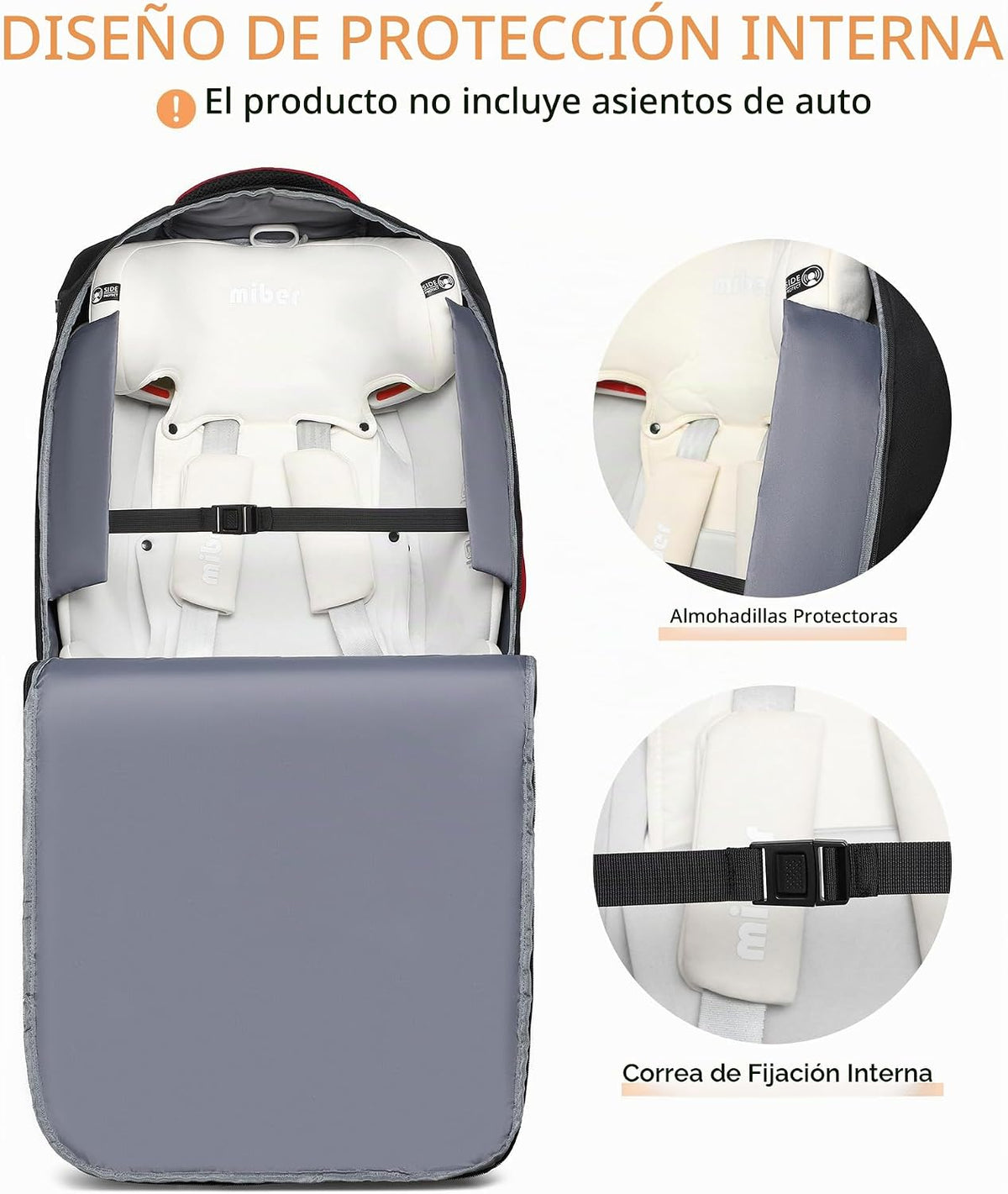 MCBD Bolsa de viaje para asiento de automóvil para avión, mochila p...