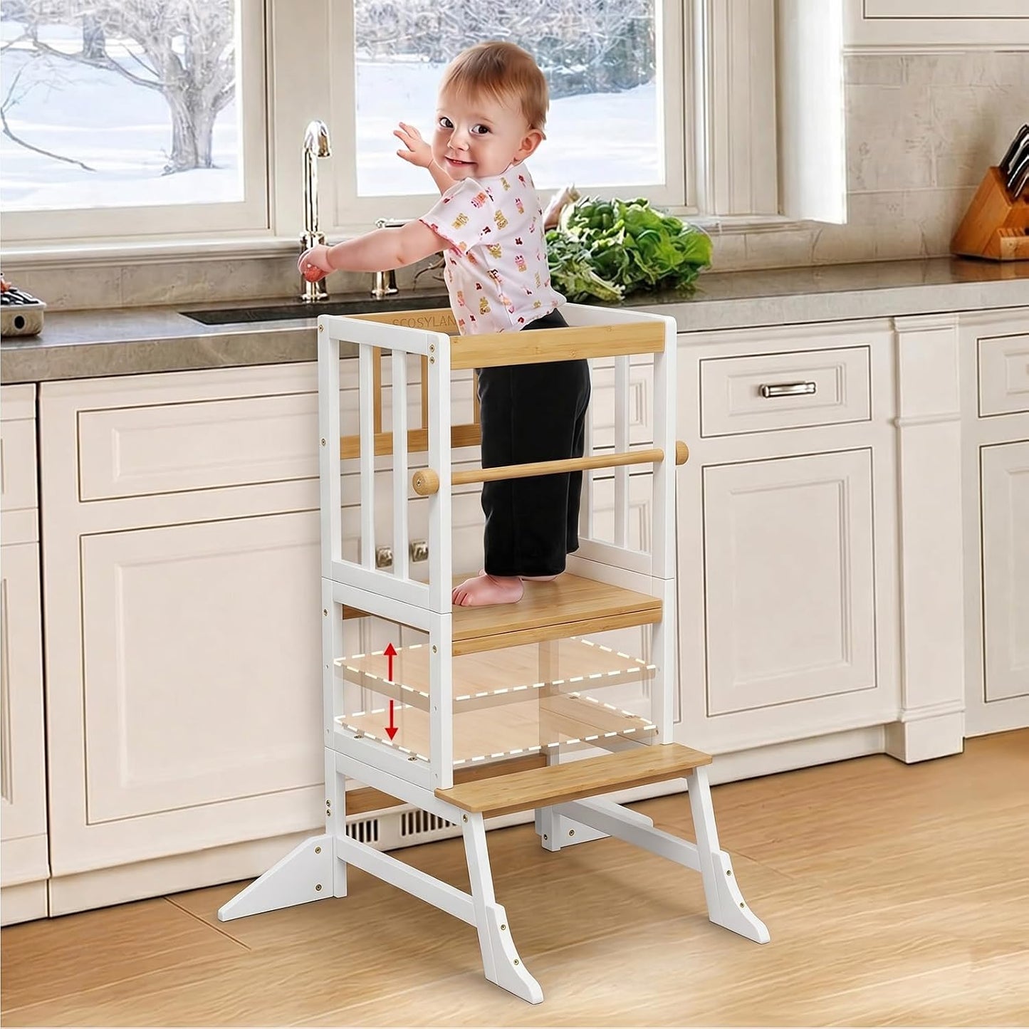 COSYLAND Torre de Pie para Niños Pequeños - Taburete de Cocina Ayud...