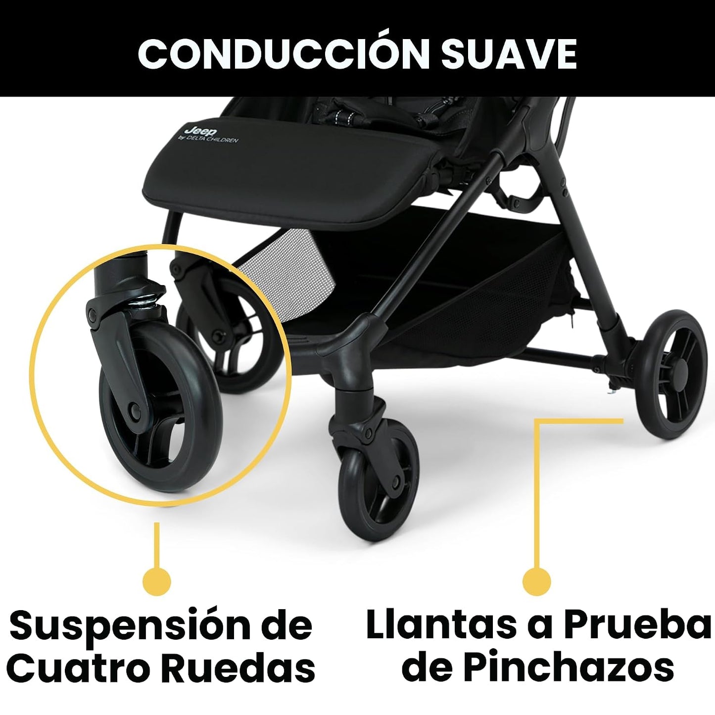 Delta Children Greenguard Gold - Cochecito de viaje compacto Jeep A...