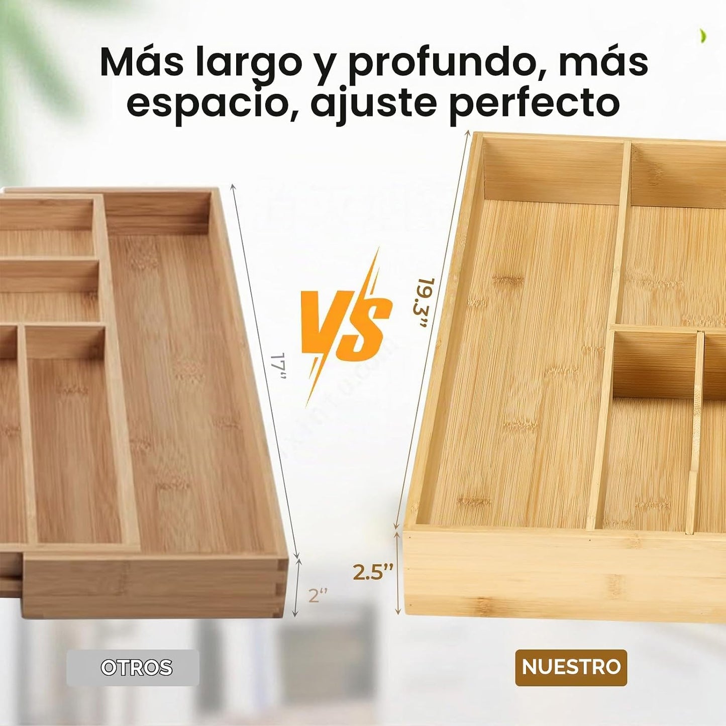 Fabsome Organizador de cubiertos para cajones de cocina, bandeja de...
