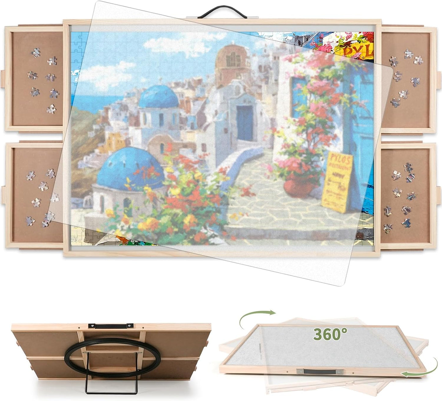 BuilderButler - Tabla de rompecabezas 2-en-1 basculante y giratoria...
