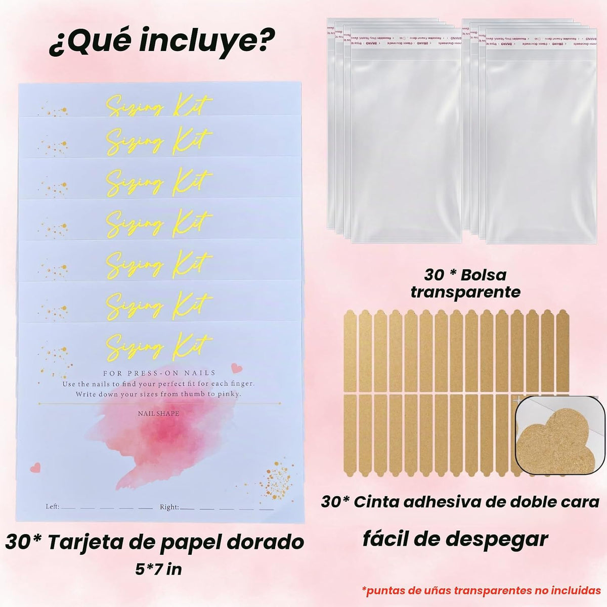Kit de tamaño de uñas a presión para negocios de uñas, 5 x 7 pulgad...