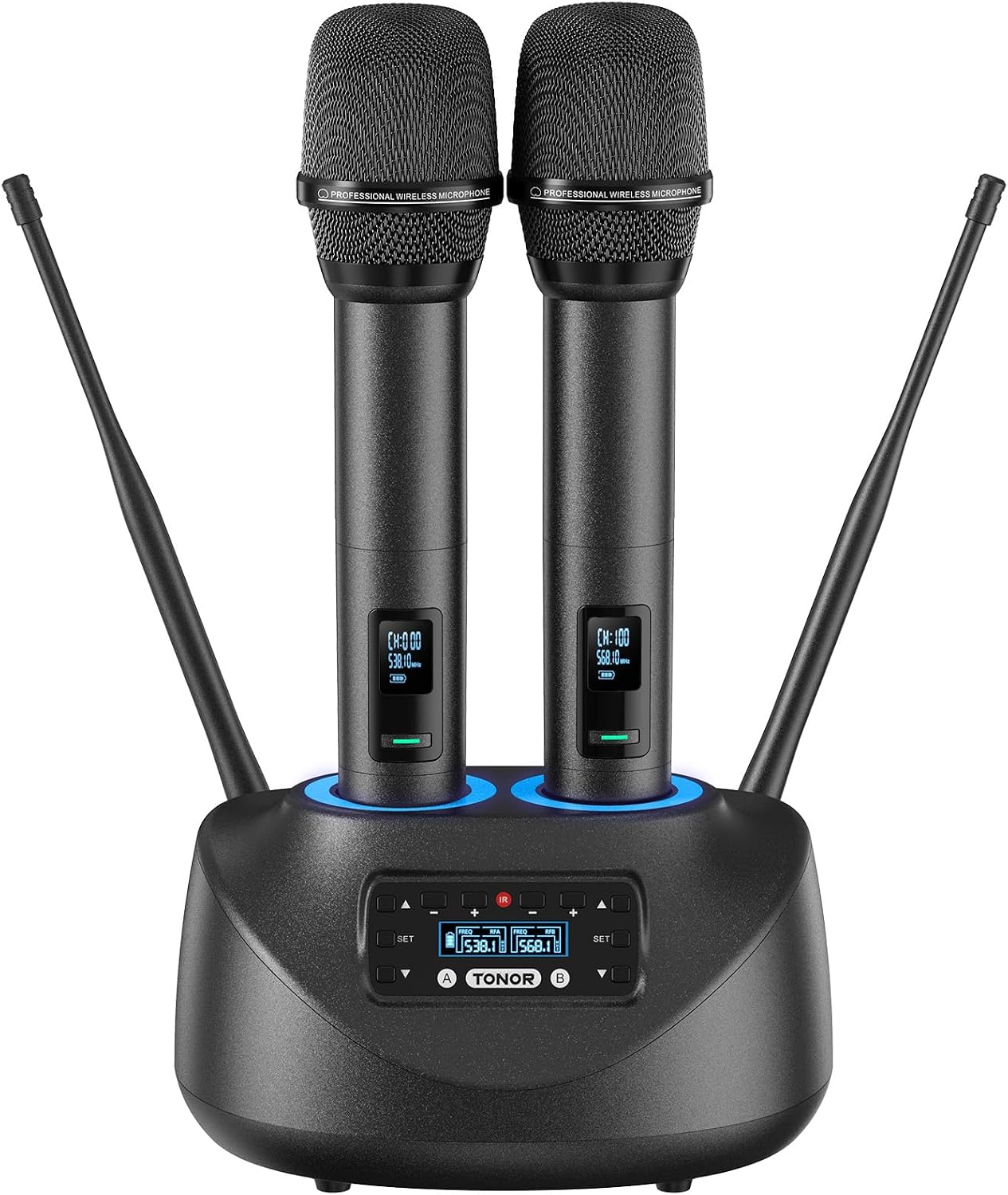 TONOR Micrófonos inalámbricos Bluetooth, sistema de micrófono inalá...