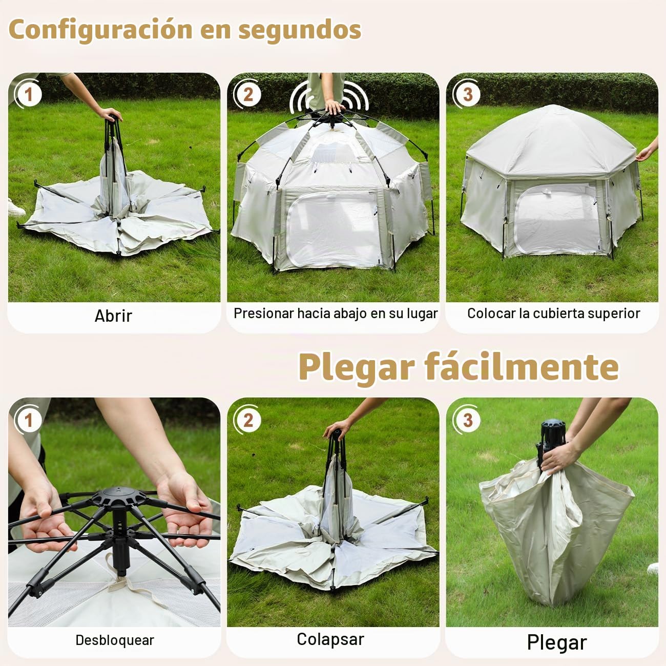 Zooawa Corralito desplegable para bebé, corralito portátil para beb...