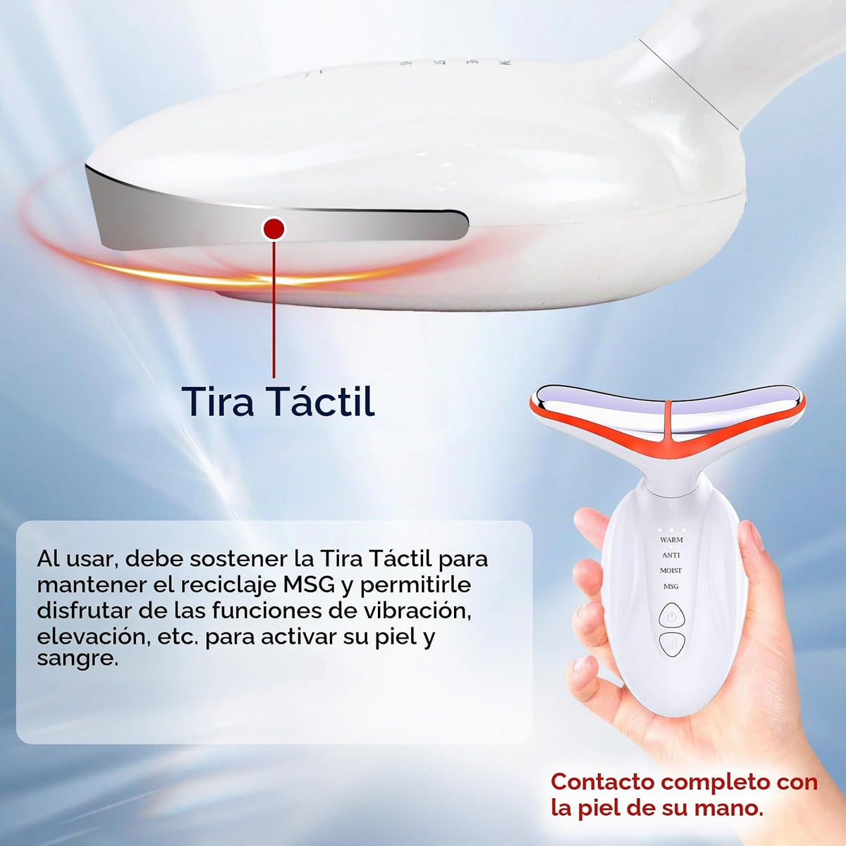 Masajeador facial y de cuello - Terapia de luz roja SIQUER para mas...