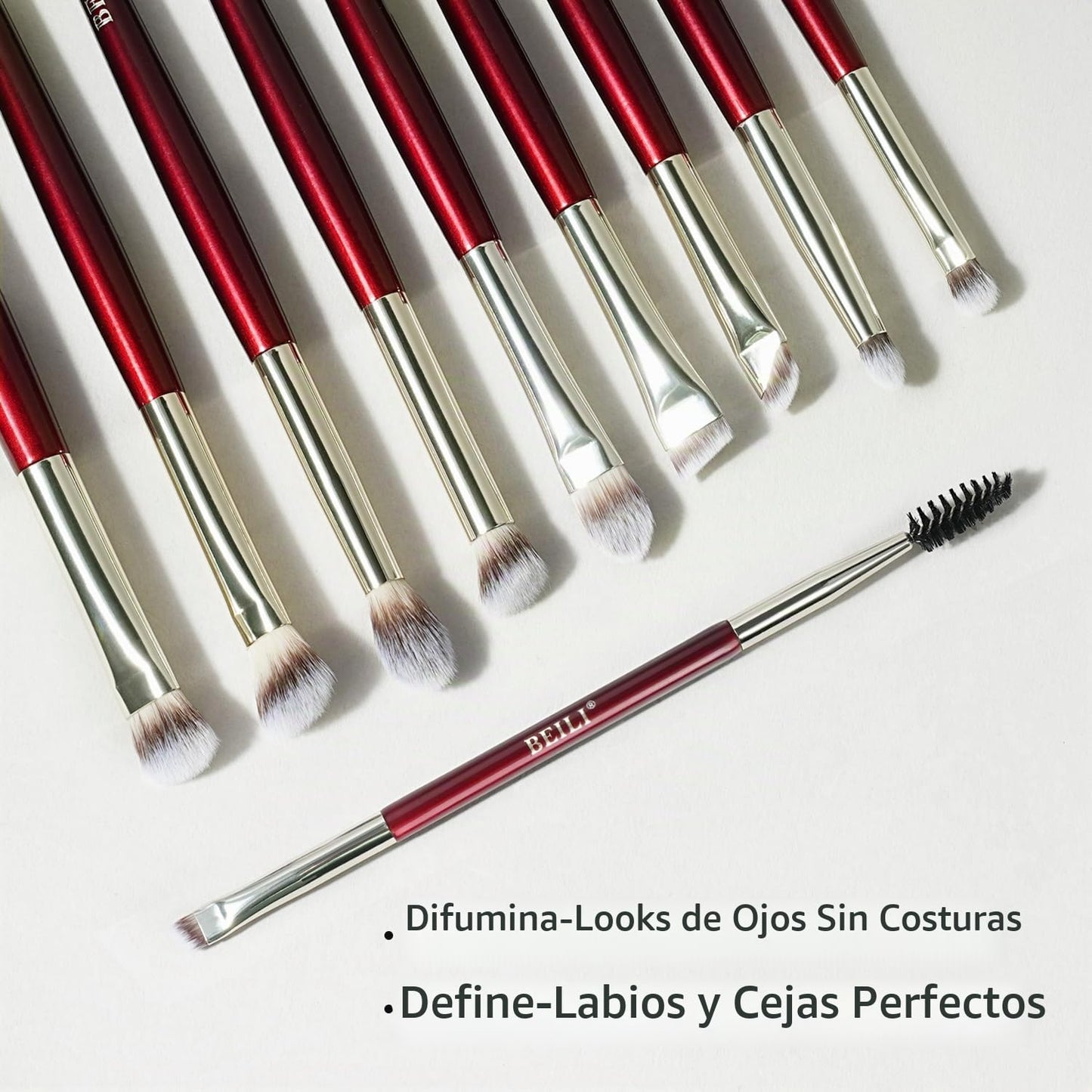 BEILI Juego de 15 brochas de maquillaje profesionales para sombras...