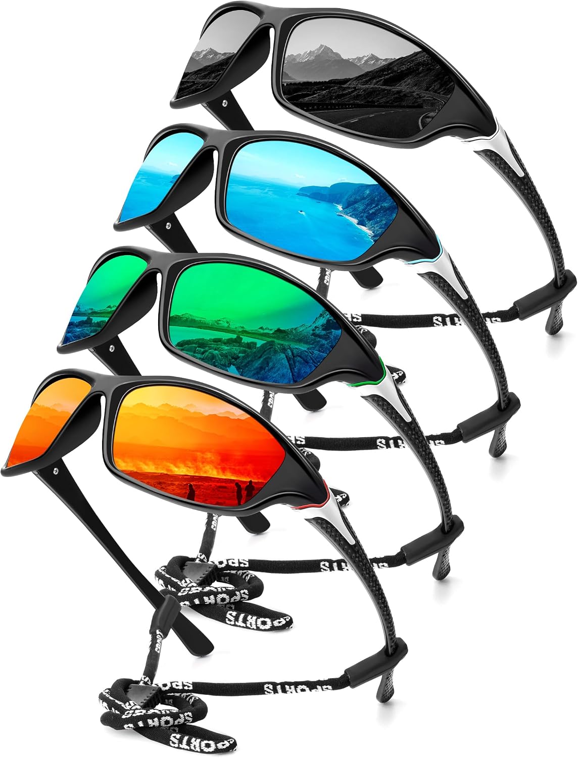 KALIYADI Gafas de sol polarizadas deportivas para hombre protección...