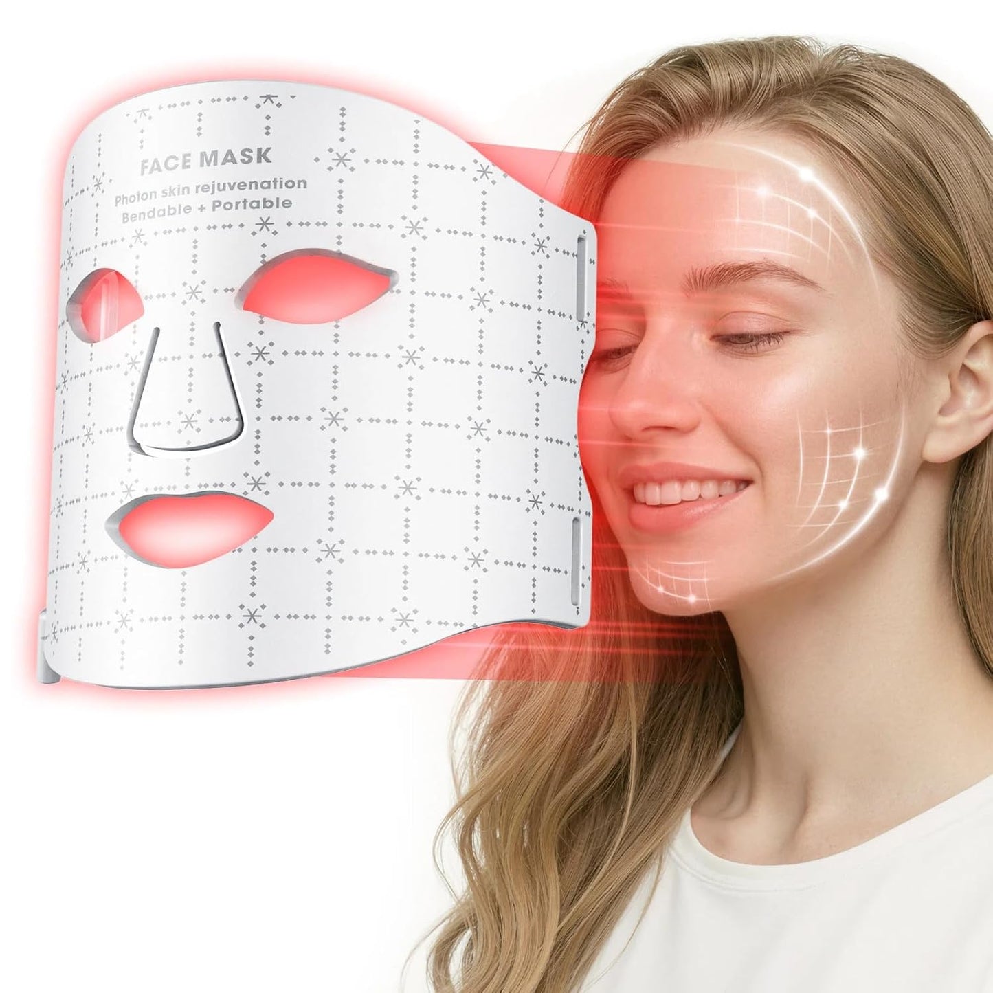 GIHWRRI Máscara de terapia de luz LED aprobada por la FDA, terapia...