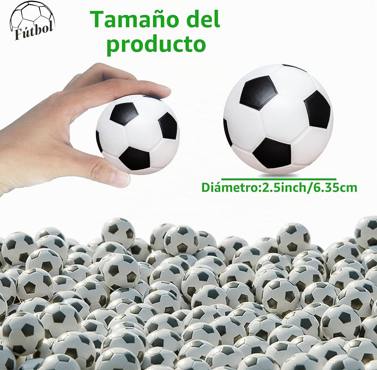 Oleitodh 60 mini pelotas de fútbol para el estrés, recuerdo de fies...